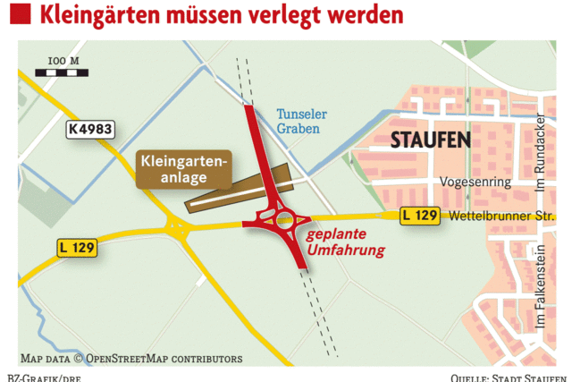 Staufens Kleingrten weichen Umfahrung