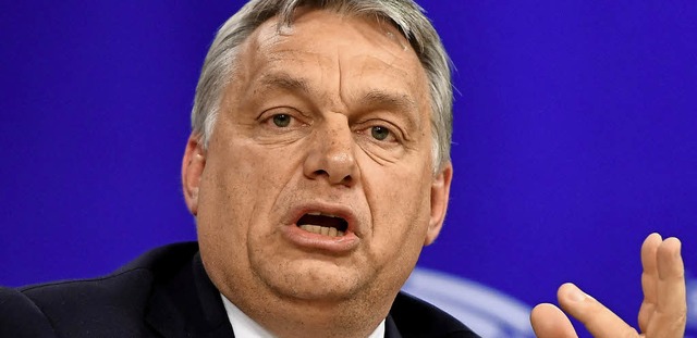 Ungarns Premier erlutert seine umstrittenen Gesetze.   | Foto: afp