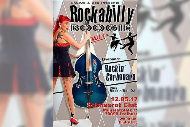 Das Trio Rockin' Carbonara spielt beim ersten Rockabilly Boogie im Schneerot