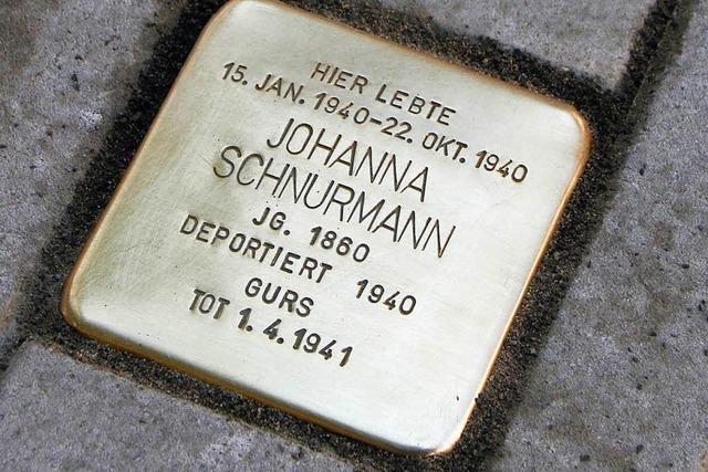 Stolperstein erinnert an Lahrer Jüdin Johanna Schnurmann