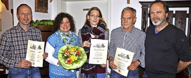 Riegel. Die bei der Jahreshauptversamm..., Ramona Heppp daneben Achim Zipperle.  | Foto: Roland Vitt