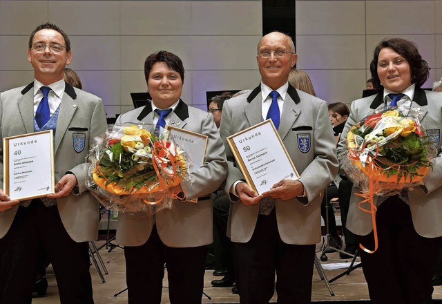 Ehrungen bei der Stadtmusik Bonndorf (...Monika Preiser (40 Jahre Stadtmusik).   | Foto: Wolfgang Scheu