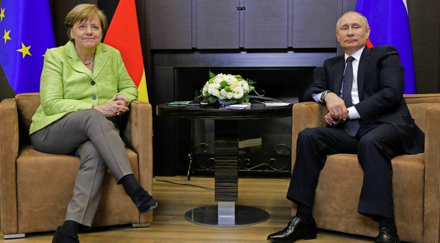 Unvereinbare Positionen: Angela Merkel und Wladimir Putin  | Foto: DPA