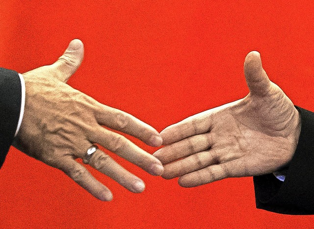 Handschlag in Sotschi: Erdogan (links), Putin.   | Foto: dpa