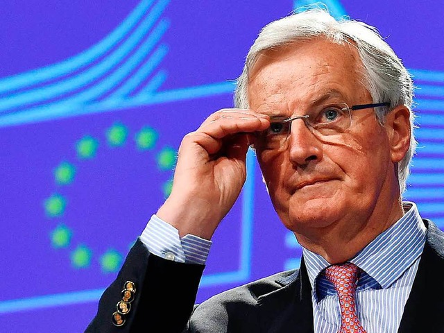 &#8222;Die Uhr tickt&#8220;: Verhandlu...Michel Barnier am Mittwoch in Brssel   | Foto: dpa