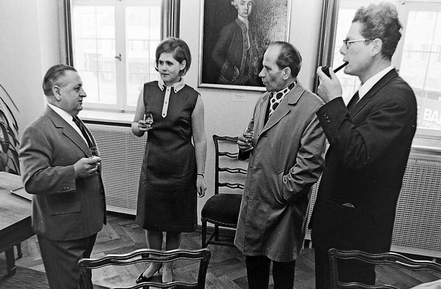 Gab es offiziellen Besuch, so wurde de...n Brgersaal im alten Rathaus gebeten.  | Foto: Armin E. Mller