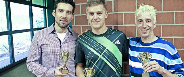 Die Erstplatzierten bei den Tischtenni...iel Hahn (1.) und Kai Steininger (3.)   | Foto: Hansjrg Bader