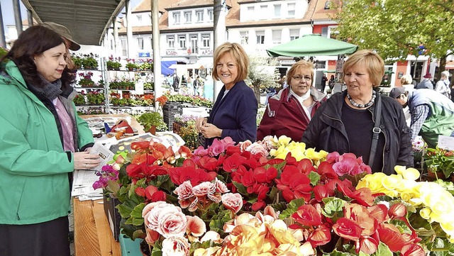 Zum Geranienmarkt verwandelte sich der...heinplatz in eine bunte  Blumenwiese.   | Foto: Claudia Gempp