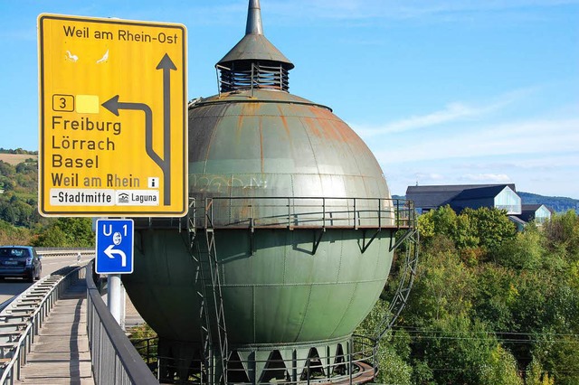 Der Wasserturm an der B352 steht unter Denkmalschutz.  | Foto: Hannes Lauber