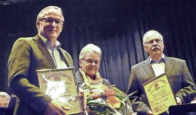 Die Geehrten: Heinz Grether, Helga Forsthuber und Reinhard Wischnewski  | Foto: Grether