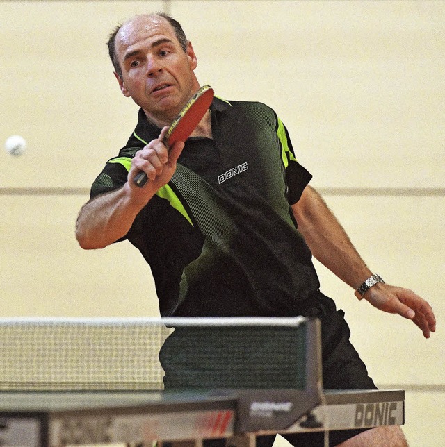 Winfried Hien erkmpfte  sich den Titel des Stadtmeisters 2017 im Tischtennis.  | Foto: Wolfgang Scheu