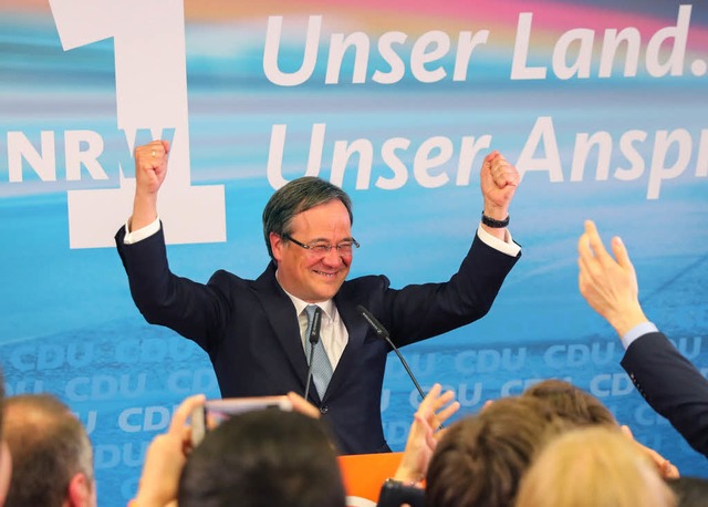 CDU-Spitzenkandidat Armin Laschet lss... Partei ist klarer Wahlsieger in NRW.   | Foto: dpa