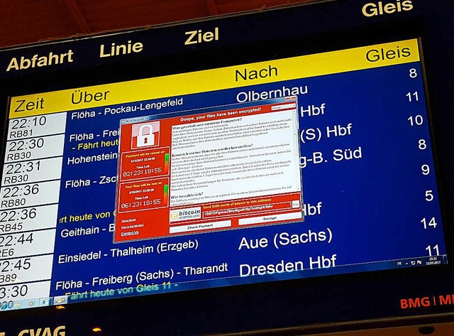 Betroffen von der Erpressersoftware wa...nhfen &#8211; wie diese in Chemnitz.   | Foto: dpa