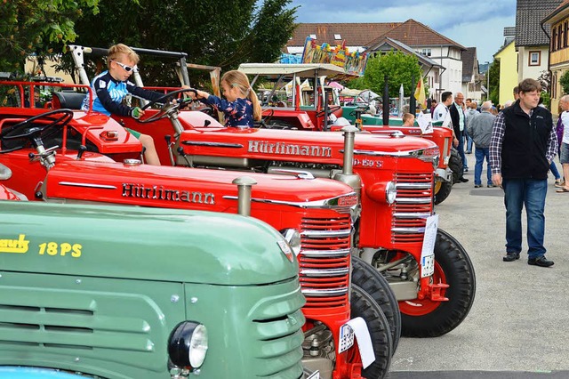 Die Oldtimertraktoren waren herausgeputzt, der Chrom blitzte.   | Foto: Edi