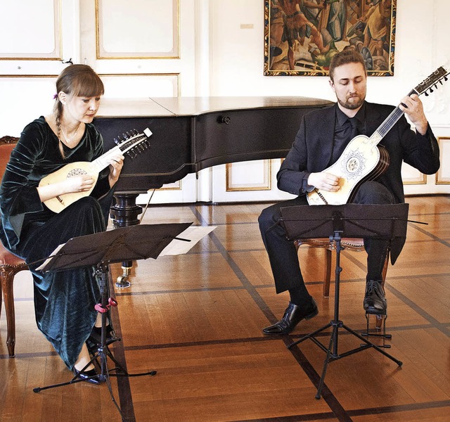 Virtuos: Das Duo &#8222;La Corda&#8220;, Katsia Prakopchyk und Jan Skryhan.  | Foto: Kurz