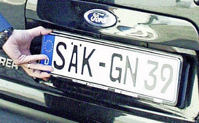 Kommt das Kennzeichen SK zurck?   | Foto: Archivfoto: Axel Kremp