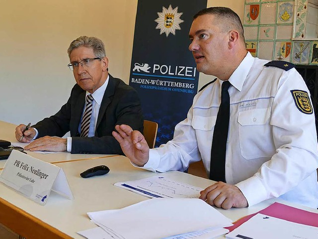 Polizeichef Felix Neulinger (rechts) mit Oberbrgermeister Wolfgang G. Mller.  | Foto: Christian  Kramberg