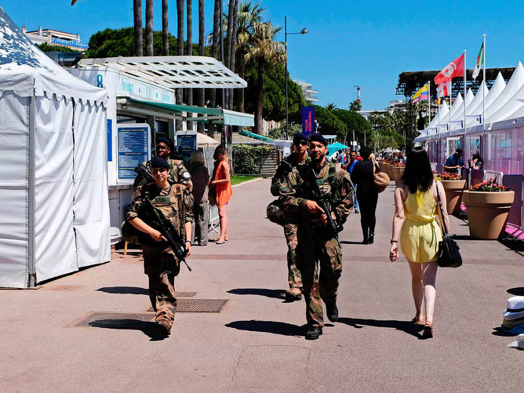 Auch die Polizei war in Cannes prsent.