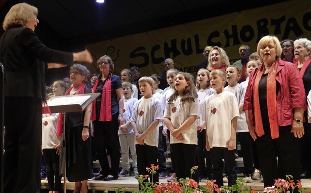 Der Kooperationschor Rosenburgschule u...rffnungskonzertes der Schulchortage.   | Foto: Bianca Flier