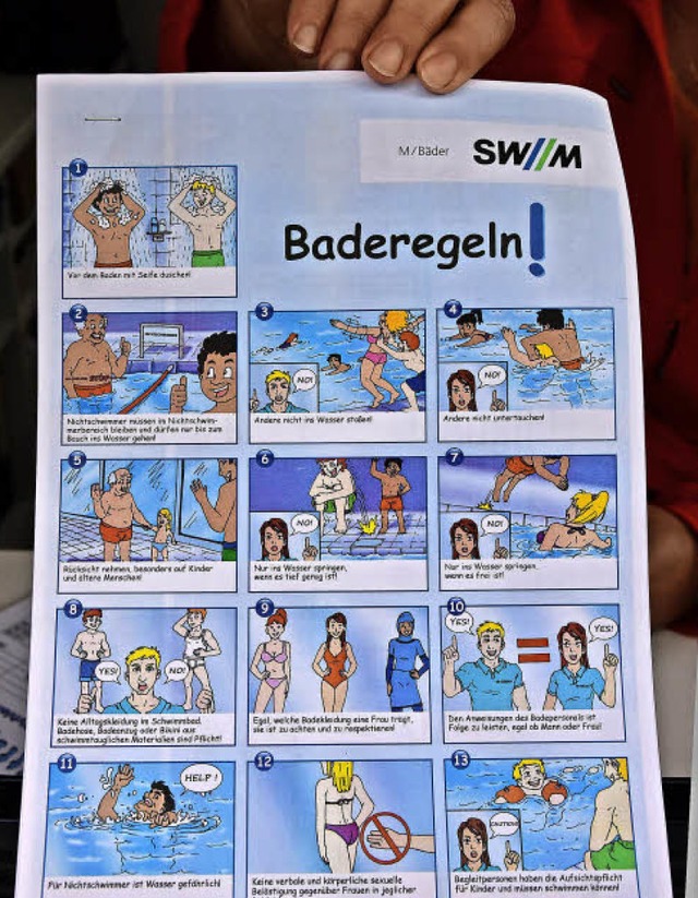 Ein Comic erklrt die Baderegeln.  | Foto: Heinz u. Monika Vollmar