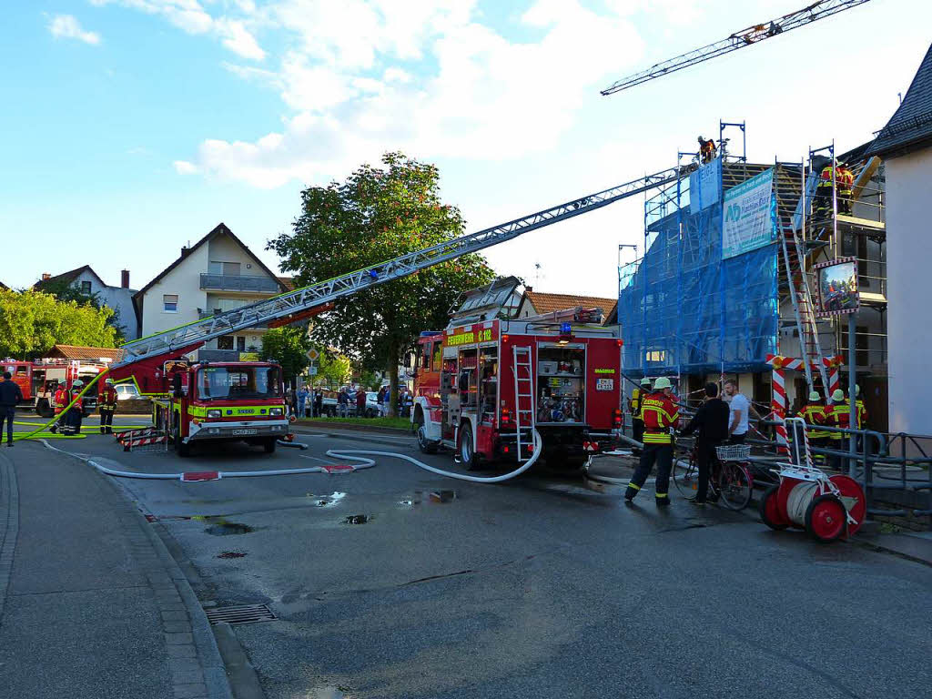 Brand auf der Baustelle Teningen Badische Zeitung