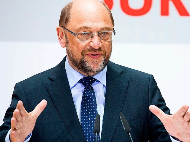So will Kanzlerkandidat Schulz Deutsch...Grundzgen ihr Wahlprogramm vorgelegt.  | Foto: dpa