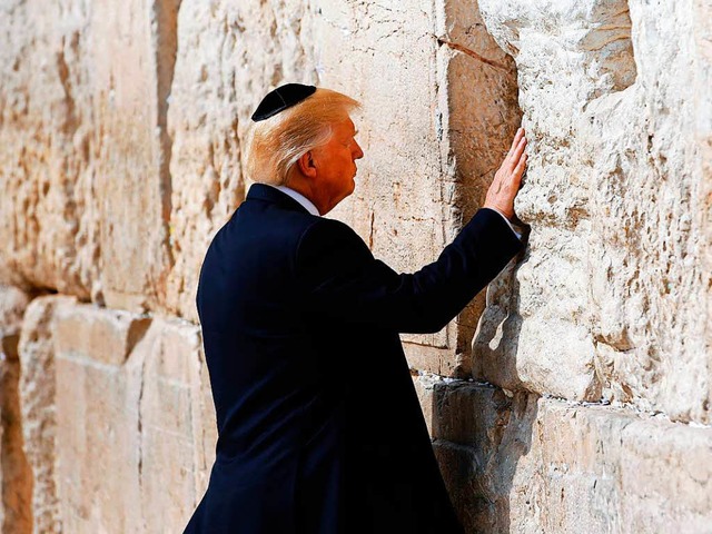 Donald Trump an der Klagemauer in Jerusalem.  | Foto: AFP