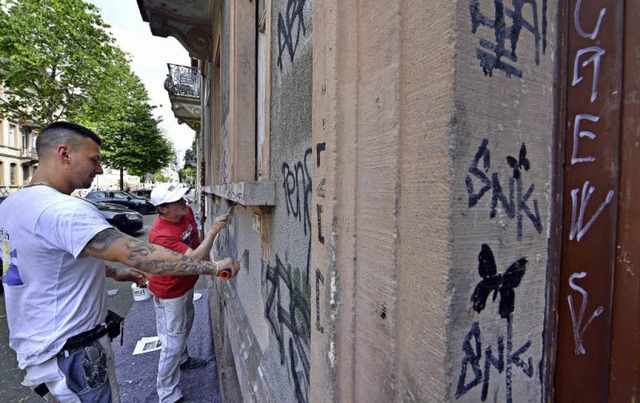 Malerarbeiten im Grn &#8211; mal wieder  | Foto: Michael Bamberger