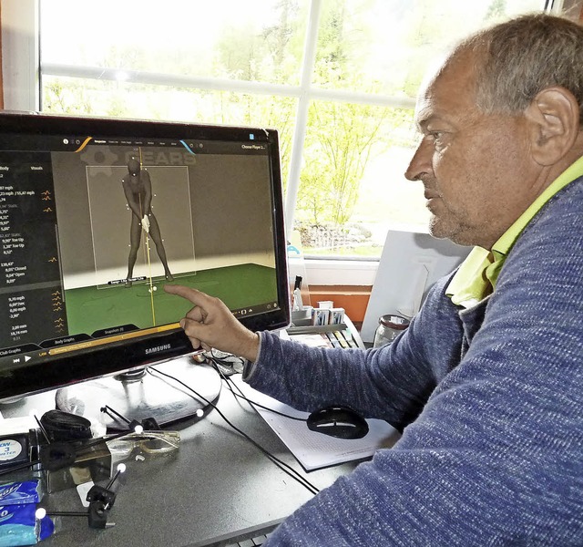 Alles im Blick hat Golflehrer Henrik Jentsch mit dem neuen System.   | Foto: Simoneit