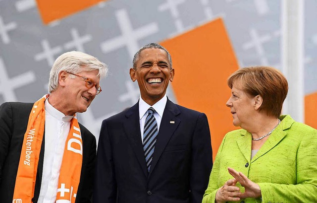 Kanzlerin Merkel und der Elder Statesman Barack Obama  | Foto: dpa