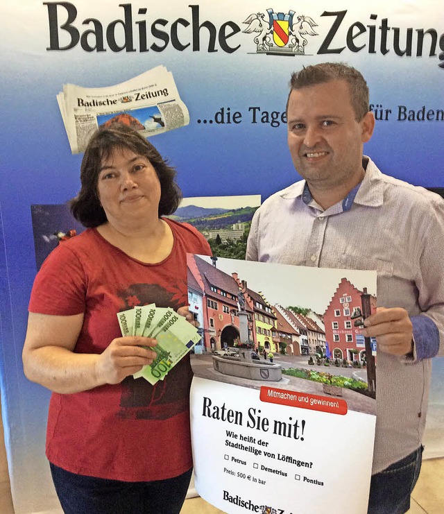 Claudia Borowski konnte am Stand der B... Verlosung, 500 Euro, entgegennehmen.   | Foto: Hardy Schmidt