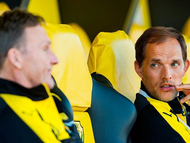 Konnten nicht miteinander: Trainer Tho...inks) und BVB-Chef Hans-Joachim Watzke  | Foto: afp/dpa