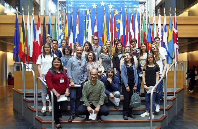 Zum Programm von &#8222;Erasmus plus&#...such im Europaparlament in Straburg.   | Foto: Schule