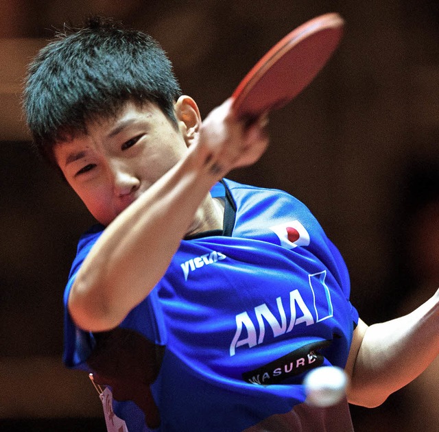 Der 13-jhrige Japaner Tomakazu Harimoto ist bereits ein Spitzenspieler.  | Foto: dpa