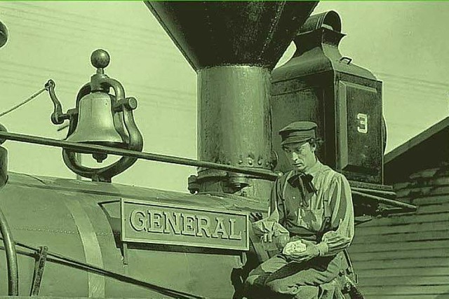 Buster Keatons mit seiner Lokomotive &...em Stummfilm &#8222;The General&#8220;  | Foto: www.theredlist.com