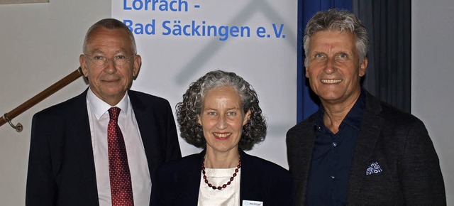 Jrgen Schrader, Landesvorsitzender vo...it Henriette Rauch und Rolf Schnbett   | Foto: Paul Schleer