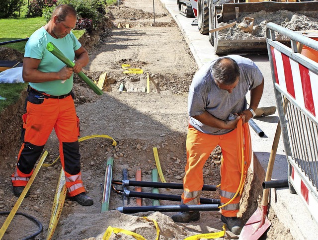 Alles frs schnelle Internet: Die Mita...ild die Kirchckerstrae in Unadingen.  | Foto: Christa Maier