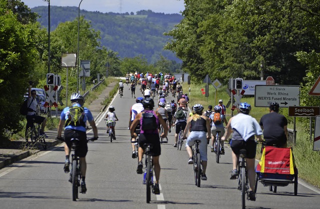 Der Slow-up ist lngst eine Massenbewe...Rheins wieder dem motorlosen Verkehr.   | Foto: Martin Herceg