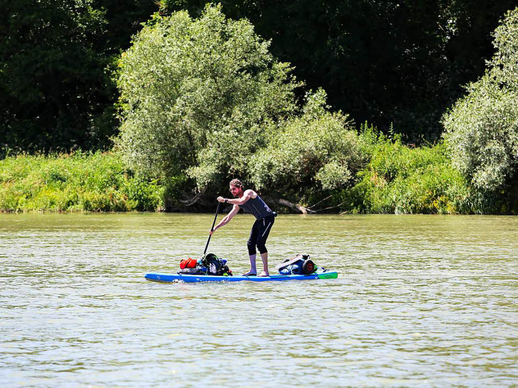 Merijn Tinga will in 30 Tagen 1200 Kilometer auf seinem Stand-up-Paddleboard zurcklegen.