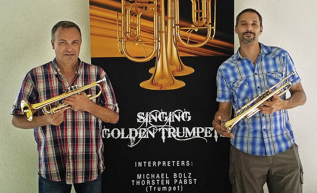 Michael Bolz und Thorsten Pabst als Singing Golden Trumpets  | Foto: Ute Schler
