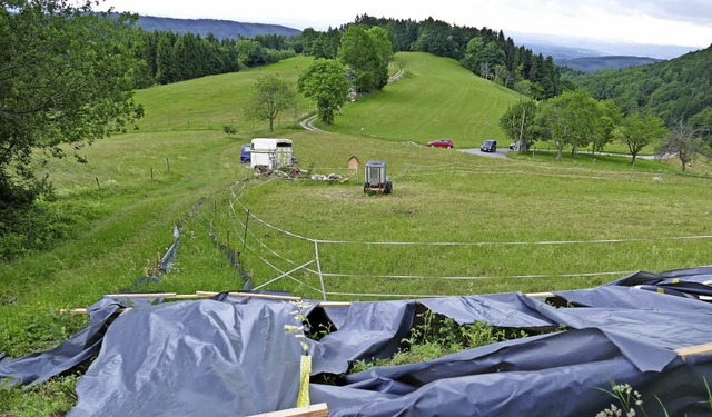 Der Weiler Lehnacker wchst in Richtun... geleitet  hangabwrts verdnnisiert.   | Foto: Bergmann