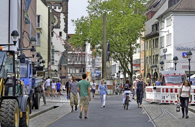 Freie Bahn fr Freiburgs Shopper: Die ... in zwei beziehungsweise vier Wochen.   | Foto: Michael Bamberger