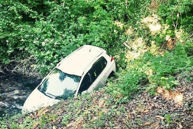 Weil am Rhein: Auto rollt in Entwsserungsgraben