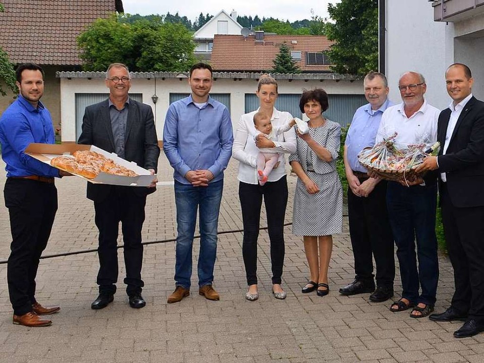 Simon Schtzle, Klaus Wehrle, Christia...sele und OB Roman Gtzmann (von links)  | Foto: Nikolaus Bayer