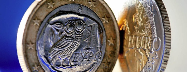Hartes Stck Arbeit: der Verbleib Grie...ld zeigt eine griechische Euromnze.    | Foto: DPA