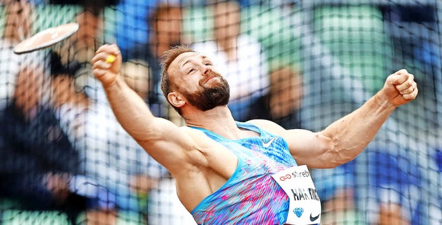 Robert Harting schleudert die zwei Kil... beim Diamond-League-Meeting in Oslo.   | Foto: afp