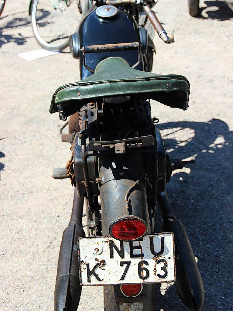 Auch das Kennzeichen ist eine Rarit. Triumph  K 200, Baujahr 1934.