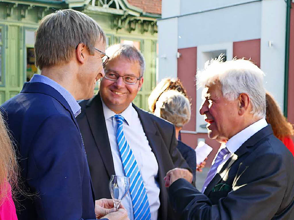 Bad Sckinger Kommunalpolitiker unter sich: Alexander Borho, Alexander Guhl und Wolfgang Lcker