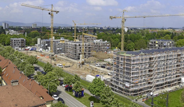 Das Baugebiet Gutleutmatten verbessert...Freiburger Neubaustatistik erheblich.   | Foto: Ingo Schneider