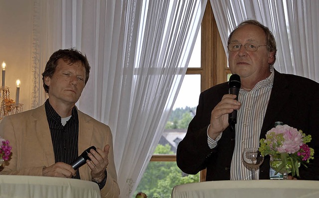 Hartmut Rosa (links) und Wolfgang Endres  | Foto: Claudia Renk